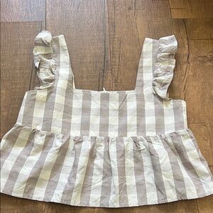 SHEIN Striped Top in Brown and Cream